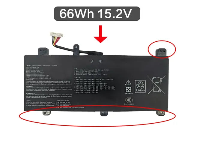 C41N1731-2 Battery For Asus ROG Strix G17 ROG Strix G G731GV C41N1731 80Wh