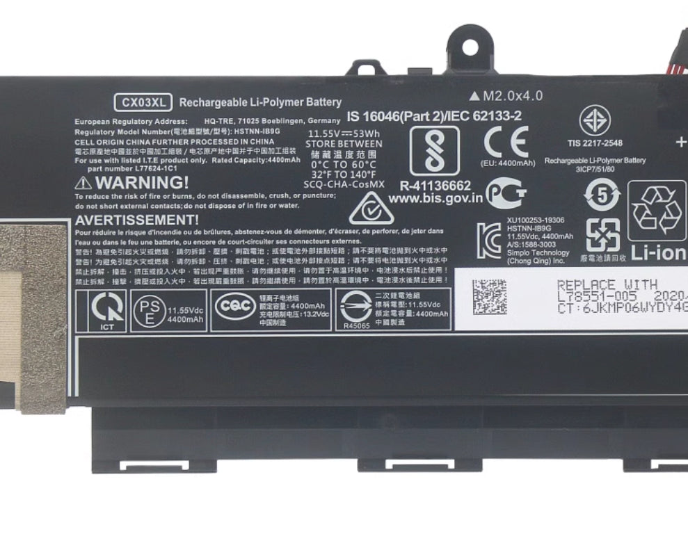 Hp EliteBook x360 830 G8 HSN-I42C CX03XL HSTNN-IB9G 53Wh Battery - Store Shoppe