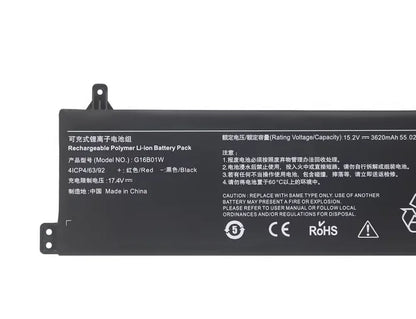 G16B01W Battery for XiaoMI Redmi G Redmi G 16.1 Gaming Laptop RMG2103-AB