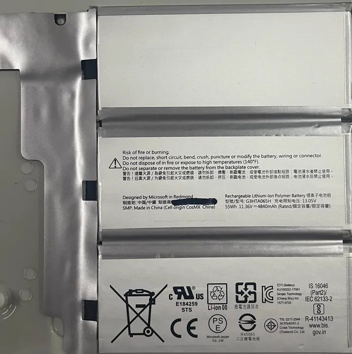 G3HTA064H G3HTA065H 4840mAh Battery for Microsoft Surface Book 3 13.5″ 1909