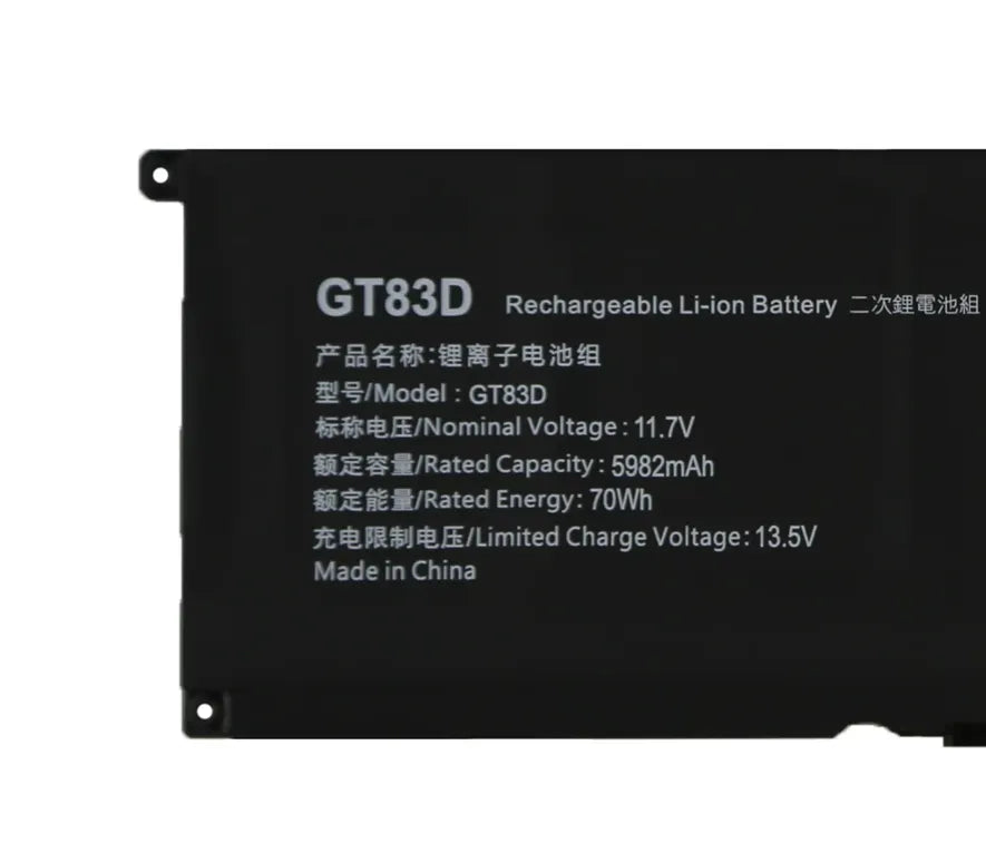 GT83D Replacement Battery for Dell XPS 14 9440 P184G N80X2 07T7DY