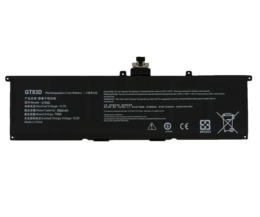 GT83D Replacement Battery for Dell XPS 14 9440 P184G N80X2 07T7DY