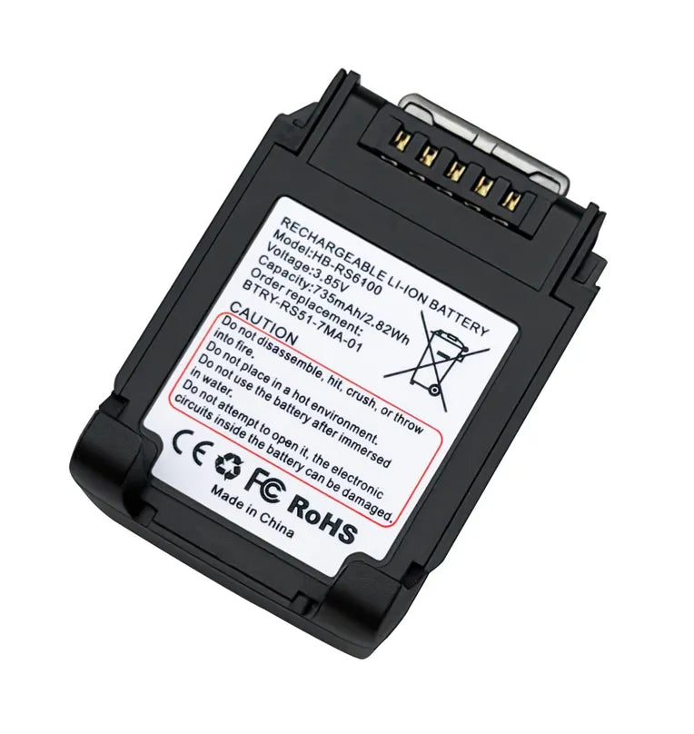 HB-RS6100 Scanner Battery For Zebra BTRY-RS51-7MA-01 RS6100 735mAh 2.82Wh