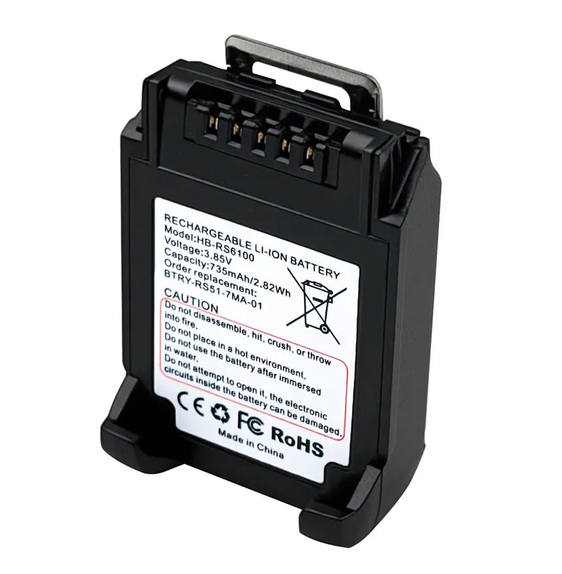 HB-RS6100 Scanner Battery For Zebra BTRY-RS51-7MA-01 RS6100 735mAh 2.82Wh