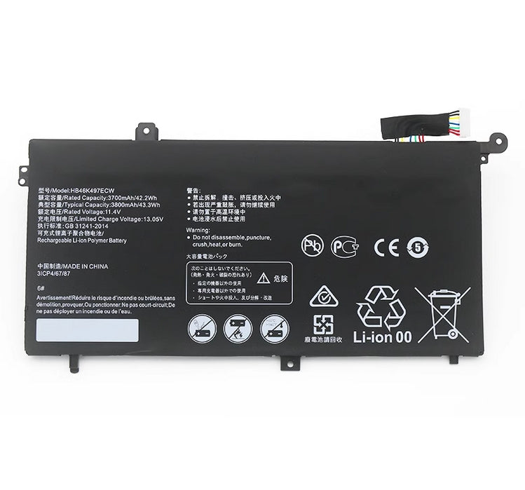 Huawei Matebook D 2018 Series PL-W19,PL-W19A HB46K497ECW Battery
