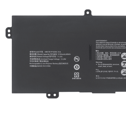HB5781P1EEW-31A Battery for HuaWei MateBook 13s i5 11300H HKD-W56, HKD-W76