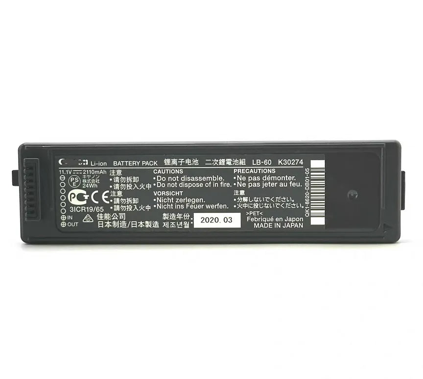 K30274 Battery For Canon iP100 / iP110 Portable Printer LB-60 LK-62