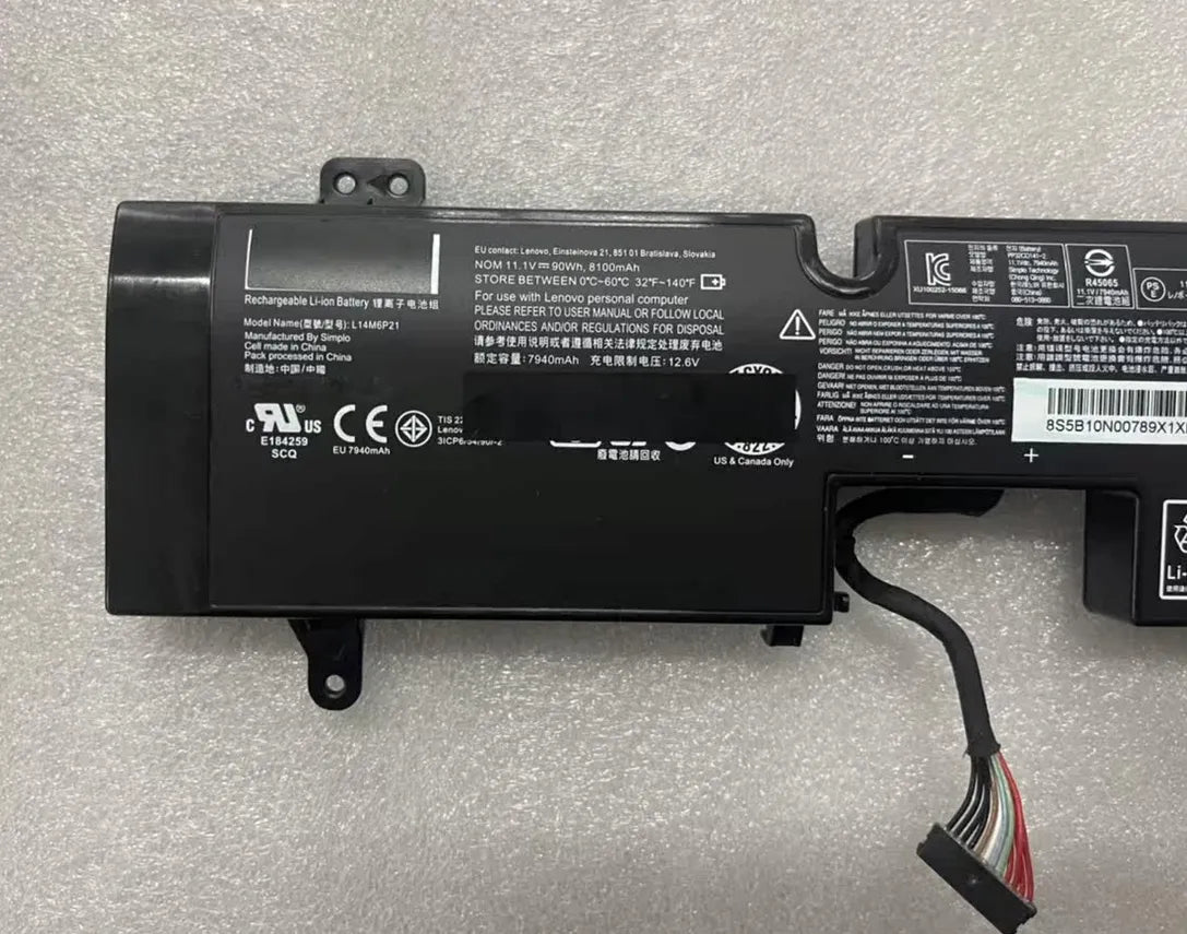 L14M6P21 Laptop Battery For Lenovo Y900 Y901 Y920 Y910 17ISK 90Wh