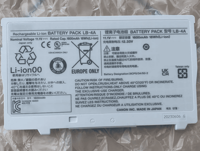 Batterie LB-4A pour tablette médicale Canon CXDI-710C AX-C4343W 18 Wh