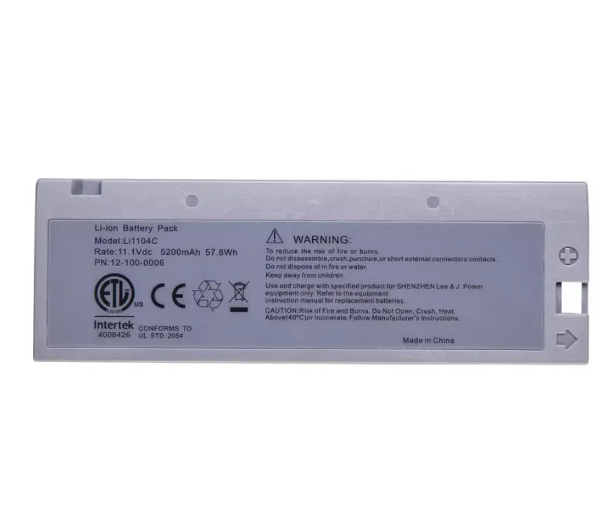 Li1104C Battery for Biolight  M8000,M9500,M66 Fetal Heart Monitor PN: 12-100-0006