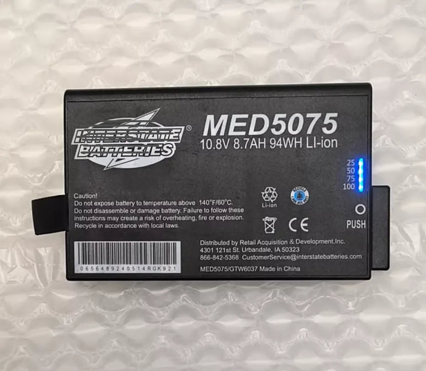 MED5075 GTW6037 Interstate Batteries 10.8V 8.7Ah 94Wh Li-ion