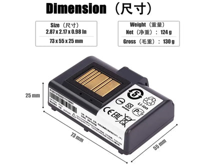 P1051378 Battery for Zebra QLN220 QLN320 ZQ500 ZQ510 ZQ520 ZQ610 ZQ620 Printers