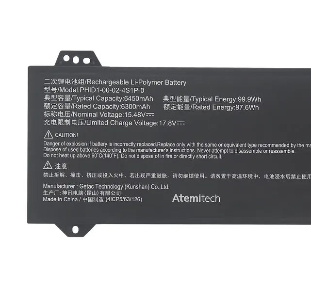 PHID1-00-18-4S1P-0 99Wh Li-Polymer Battery For Schenker Vision 16 Pro M23 RTX 3070 Ti
