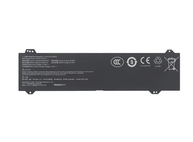 PHID1-00-18-4S1P-0 99Wh Li-Polymer Battery For Schenker Vision 16 Pro M23 RTX 3070 Ti