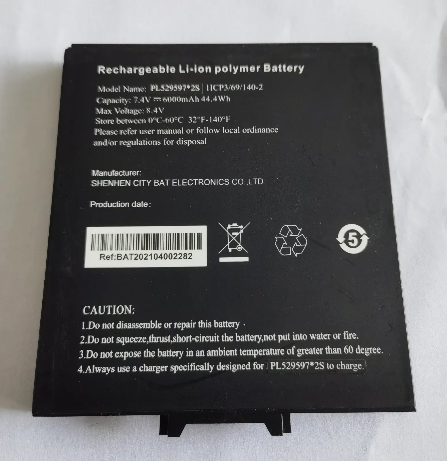 PL529597*2S 7.4V 6000mAh New Battery for Rugged Tablet