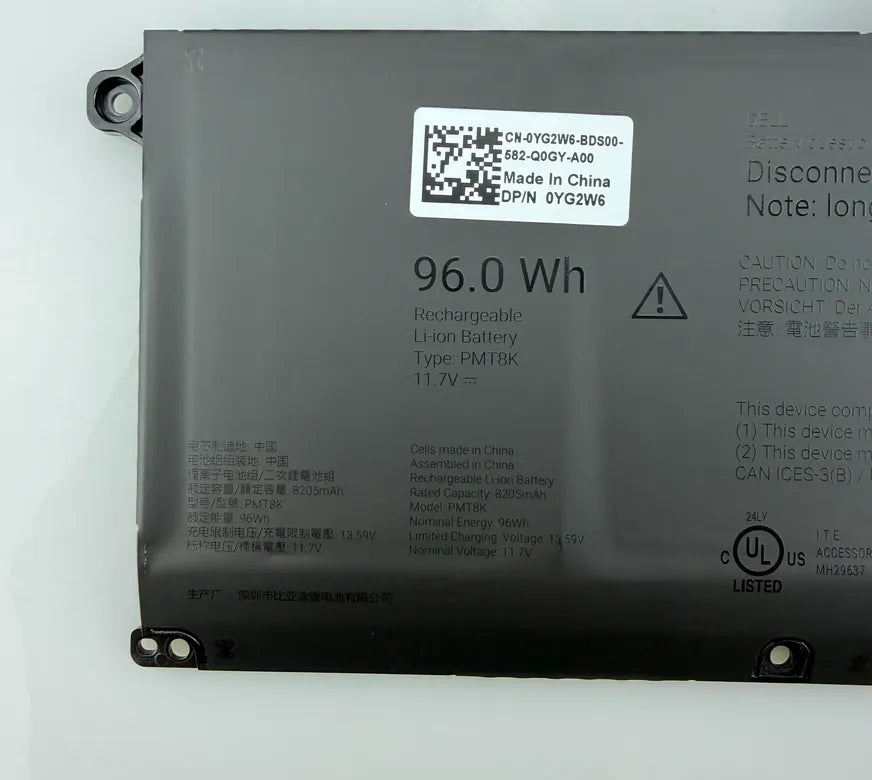PMT8K 96Wh Battery For Dell Alienware 16 Area-51 AA16250 Alienware 18 Area-51