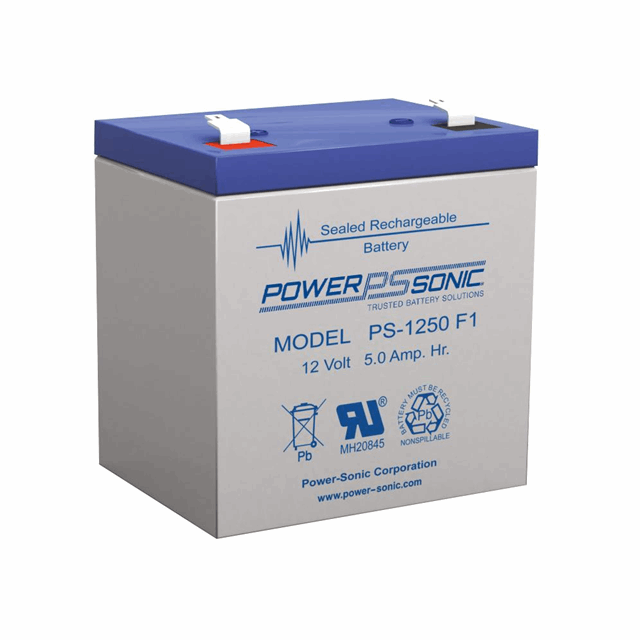 PowerSonic PS-1250 F1 Rechargeable SLA Battery 12 V 5AH PS-1250F1