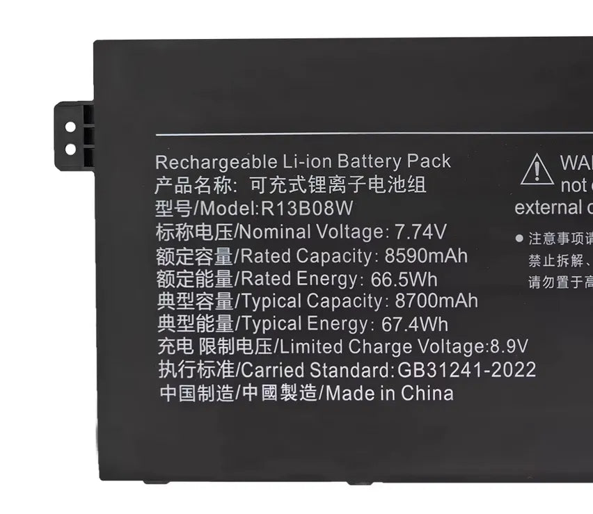 R13B08W Battery for XiaoMI RedmiBookAir 13.3 XMA2005-AJ AB AN