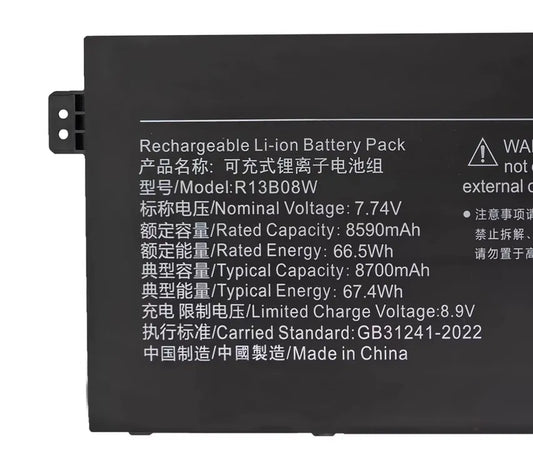 R13B08W Battery for XiaoMI RedmiBookAir 13.3 XMA2005-AJ AB AN