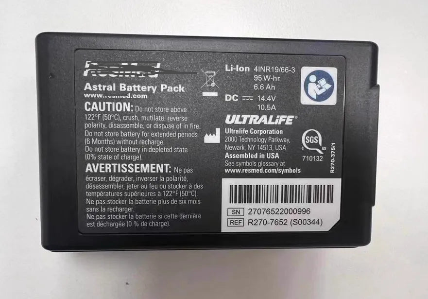 REF R270-7652 For ResMed Astral 100 150 R270 Ventilator Ultralife