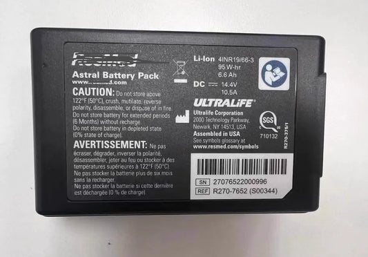 REF R270-7652 For ResMed Astral 100 150 R270 Ventilator Ultralife