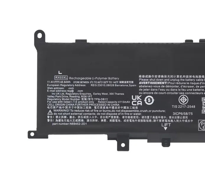 RX03XL 56.04Wh Battery for Hp 640 645 630 G11 465 445 460 G11 TPN-DB1Y