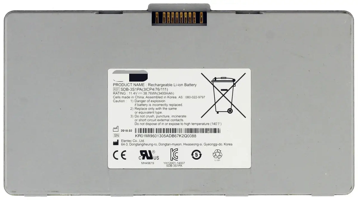 Samsung SDB-3S1PA Battery for TOSHIBA FDX3543RPW Flat Panel Detector