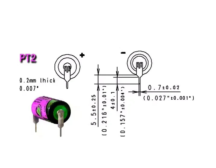 Tadiran SL-550 1/2AA ER14250/S 3.6V High-Temperature Lithium Battery