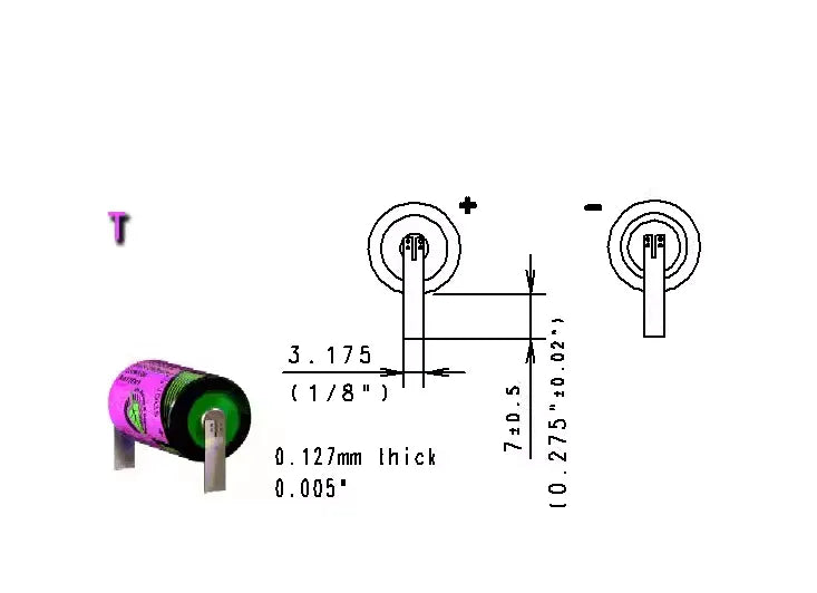 Tadiran SL-550 1/2AA ER14250/S 3.6V High-Temperature Lithium Battery