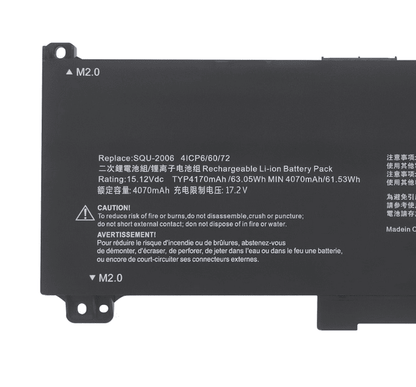 SQU-2006 Replacement Battery for Hasee S8D6, Z7D6, Z8D6, 911X, R16 2024