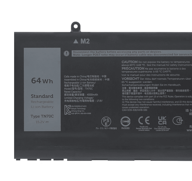 TN70C 64WH Battery for DELL inspiron 14 plus 7420 7430 Latitude 3420