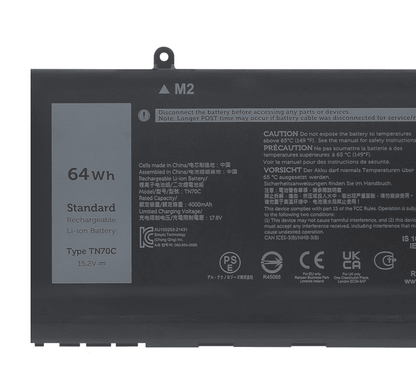 TN70C 64WH Battery for DELL inspiron 14 plus 7420 7430 Latitude 3420