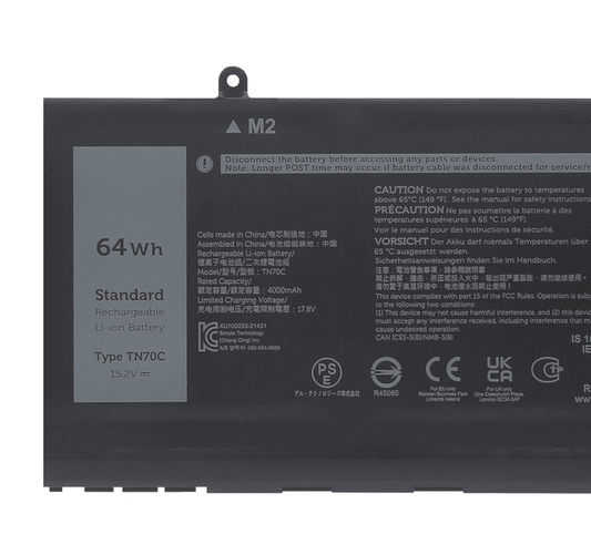 TN70C 64WH Battery for DELL inspiron 14 plus 7420 7430 Latitude 3420