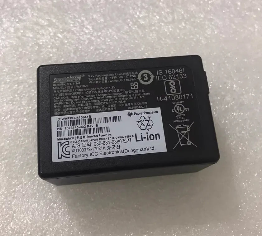 WA3026 WA3025 Battery for Symbol 7527 7528 PX750 1073145-002-001