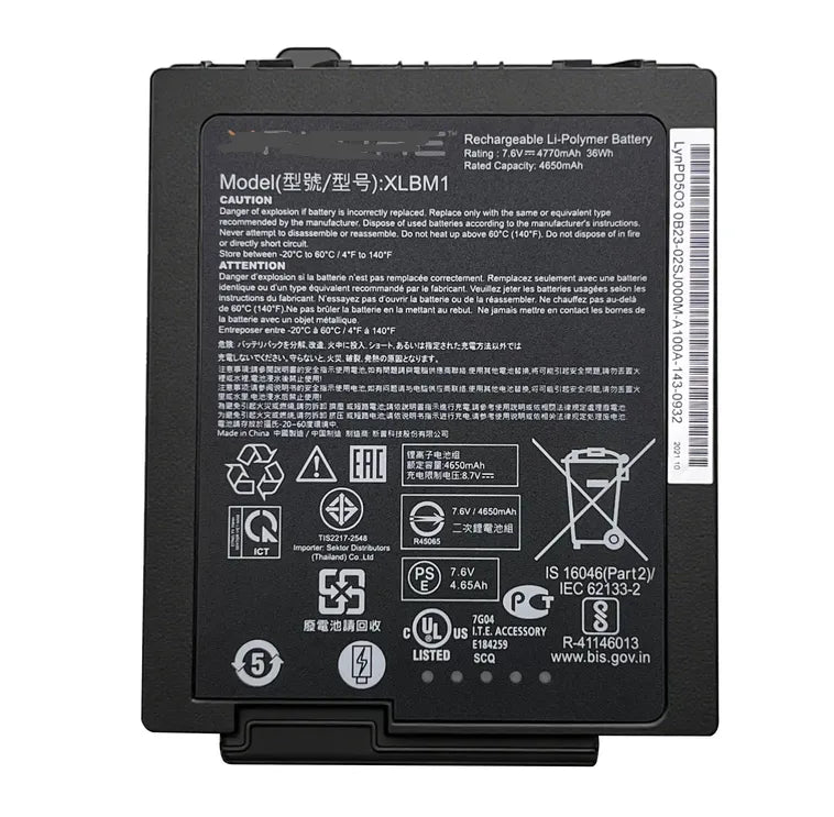 New Zebra XLBM1 High-Capacity Battery for XPLORE LynPD503 Tablet