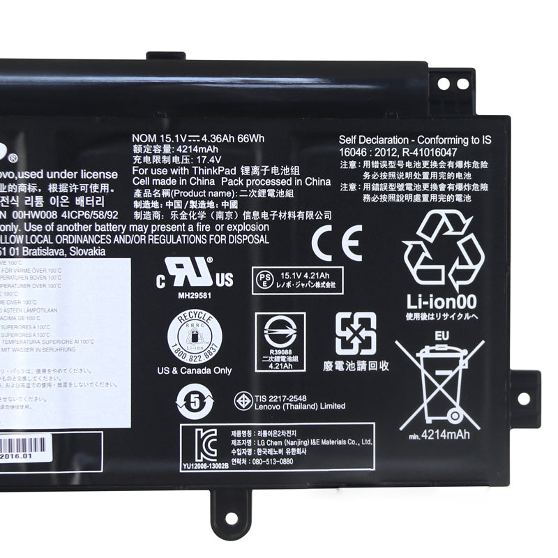 Lenovo 00HW008 00HW009 00HW014 ThinkPad Yoga 15 Battery - Store Shoppe
