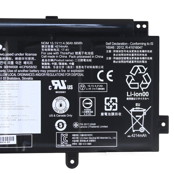 Lenovo 00HW008 00HW009 00HW014 ThinkPad Yoga 15 Battery
