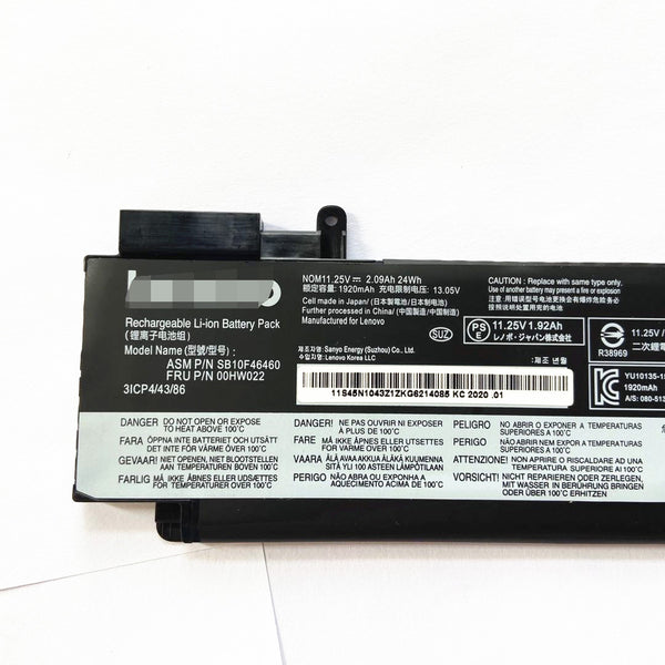 Lenovo 00HW022 00HW023 00HW036 ThinkPad T460s T470s Battery