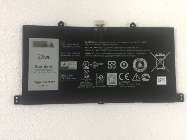 Dell 7WMM7 D1R74 Venue 11 Pro Keyboard 7.4V 28Wh Battery