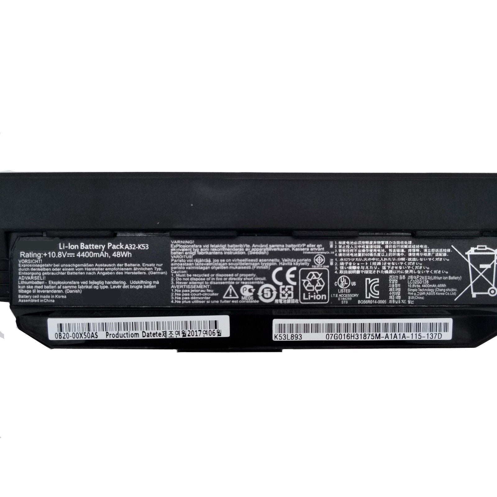Asus A31-K53 A32-K53 A41-K53 A42-K53 10.8V 4400mAh 48Wh Battery