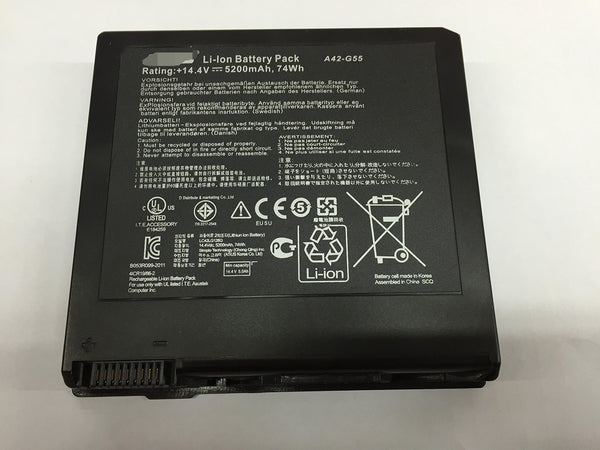 A42-G55 74Wh Battery for Asus G55 G55VM G55V G55VW Series