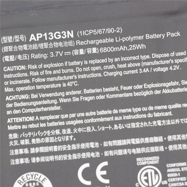 AP13G3N 25Wh  Battery For Acer Iconia W3-810 8' Series Tablet