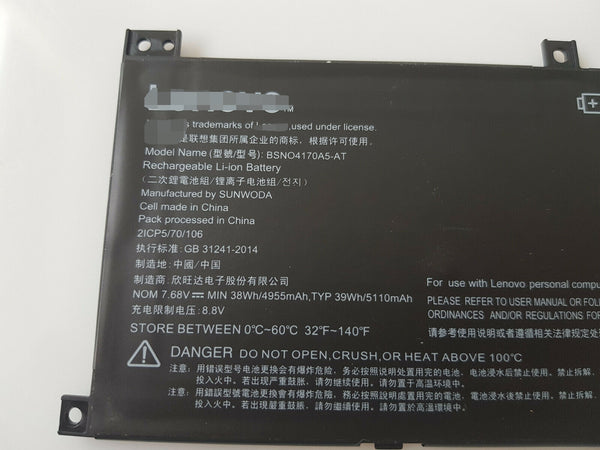 BSNO4170A5-AT 38Wh Battery For Lenovo Miix 510 Miix520 5B10L68713