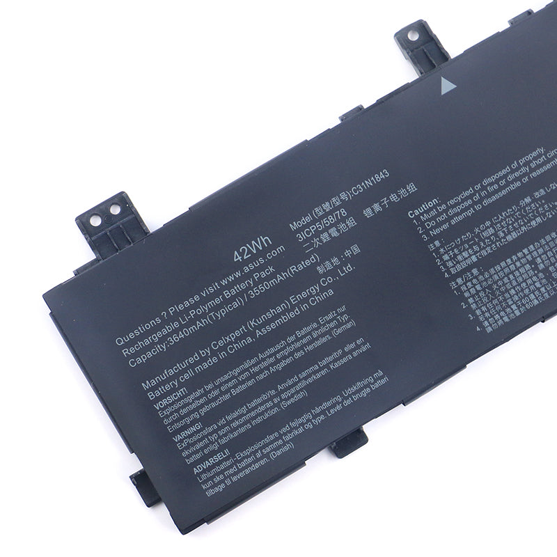 Genuine ASUS C31N1843 Laptop Battery – 42Wh, 11.55V, 3-Cell Li-Polymer Replacement For VivoBook S15 S532F & S14 Series