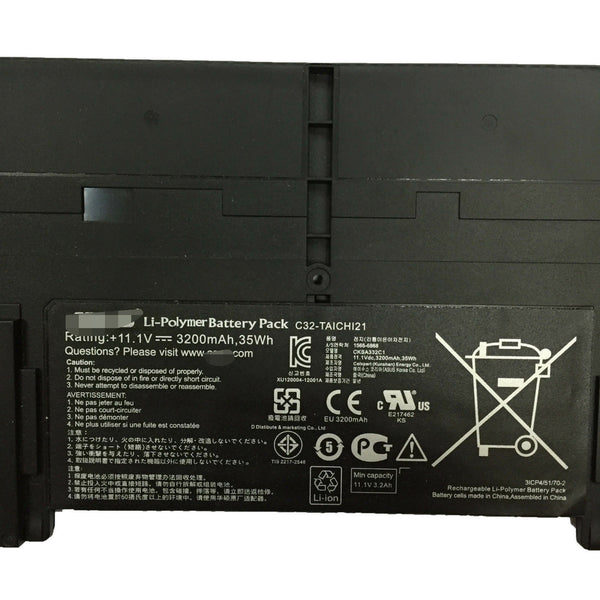 C32-TAICHI21 Battery for Asus Taichi 21 DH51 Taichi 21-DH71 Ultrabook