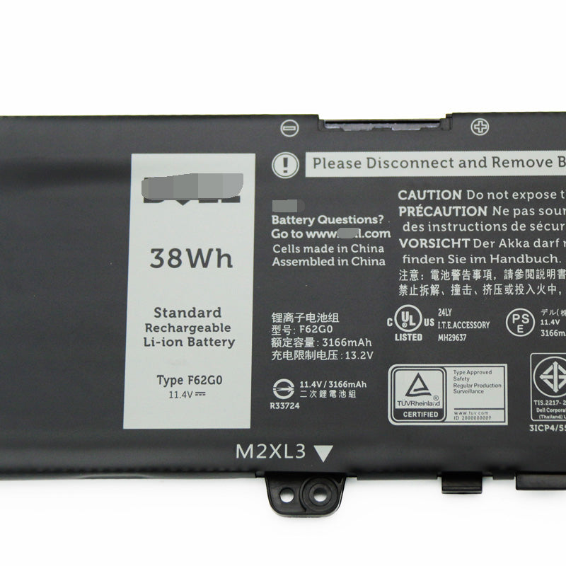 F62G0 11.4V 38Wh Battery For Dell Inspiron 13 5370 F62GO RPJC3 - Store Shoppe