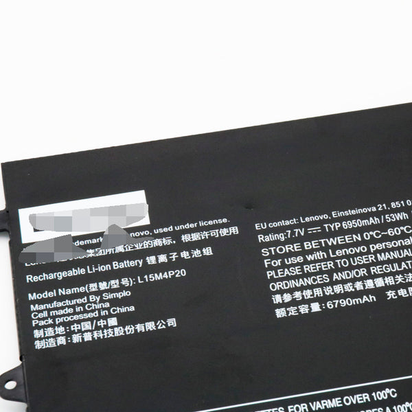 Lenovo L15M4P20 L15L4P20 Yoga 900S 12ISK 7.7V 6950mAh 53Wh Battery