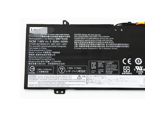 Lenovo L17C4PB0 L17M4PB0 7.68V 5930mAh 45Wh Replacement Battery