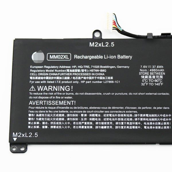 Hp MM02XL HSTNN-IB8Q  L27868-1C1 Pavilion 13-an0053tu Battery