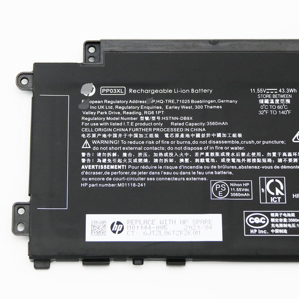 Hp PP03XL HSTNN-OB1P M01118-421 M01118-AC1 M01144-005 Battery